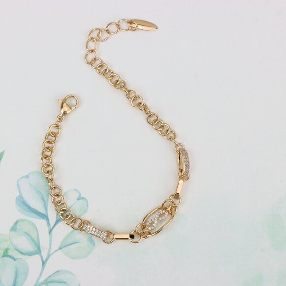 "Rose Gold Infinity Link Bracelet with Adjustable Chain, XPBL0930 - Picture 4 of 12